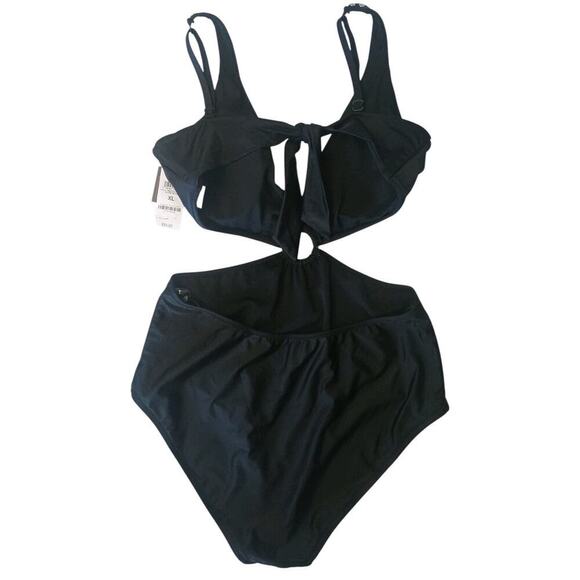 Bar III Tell Me About It Stud One Piece Swimsuit Black XL NWT - Picture 4 of 9